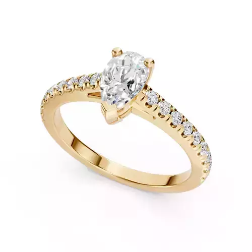 Pear Solitaire Ring