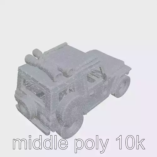 Cartoon Scout Jeep Toy with Binoculars and Skull Symbol