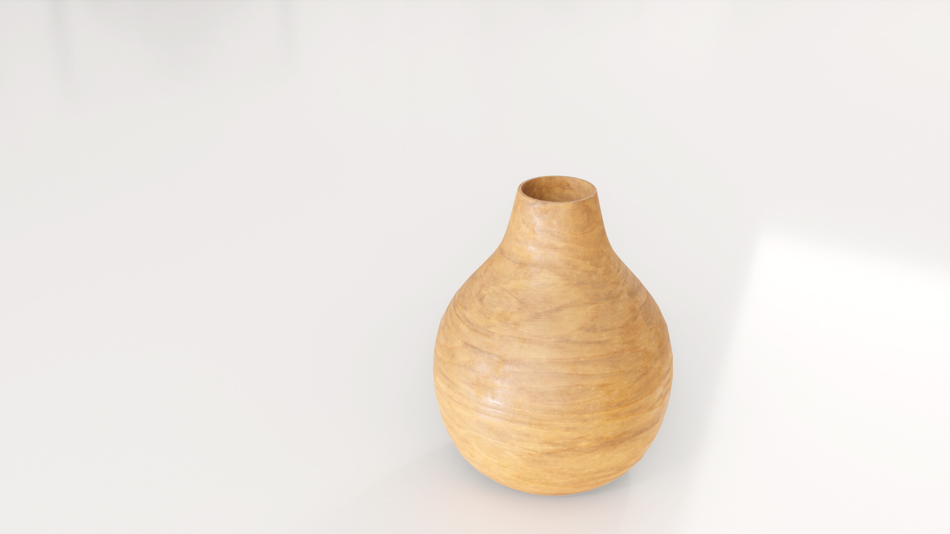 Decorative Wooden Vase Medium 3D model_5