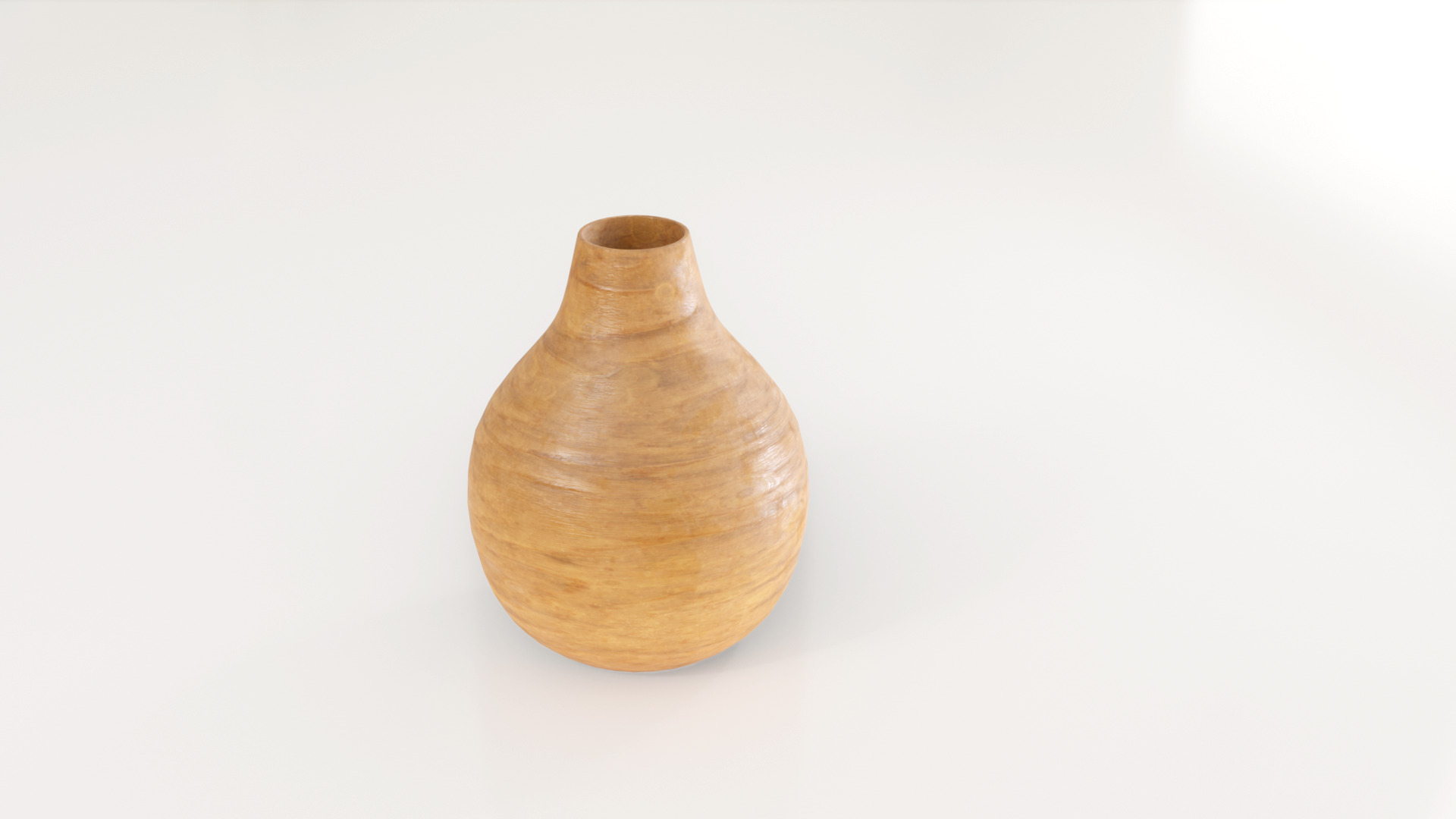 Decorative Wooden Vase Medium 3D model_1