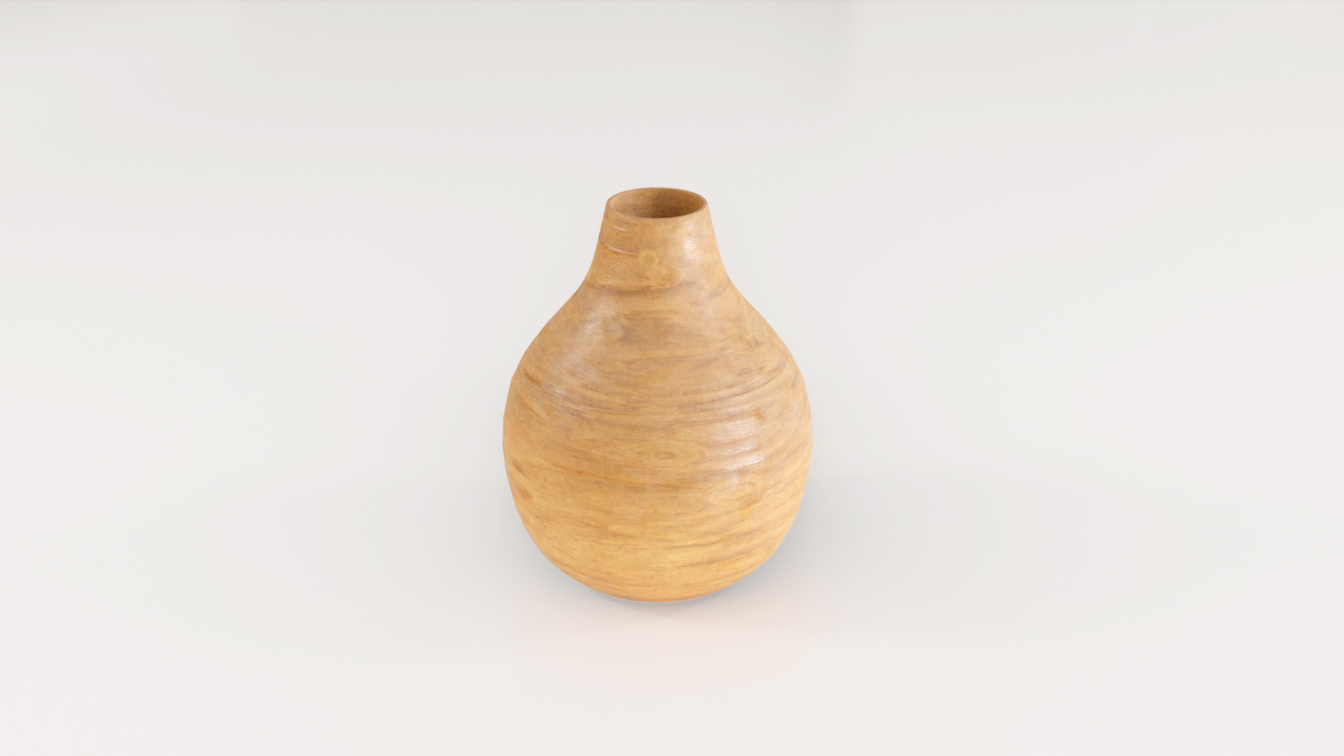 Decorative Wooden Vase Medium 3D model_9