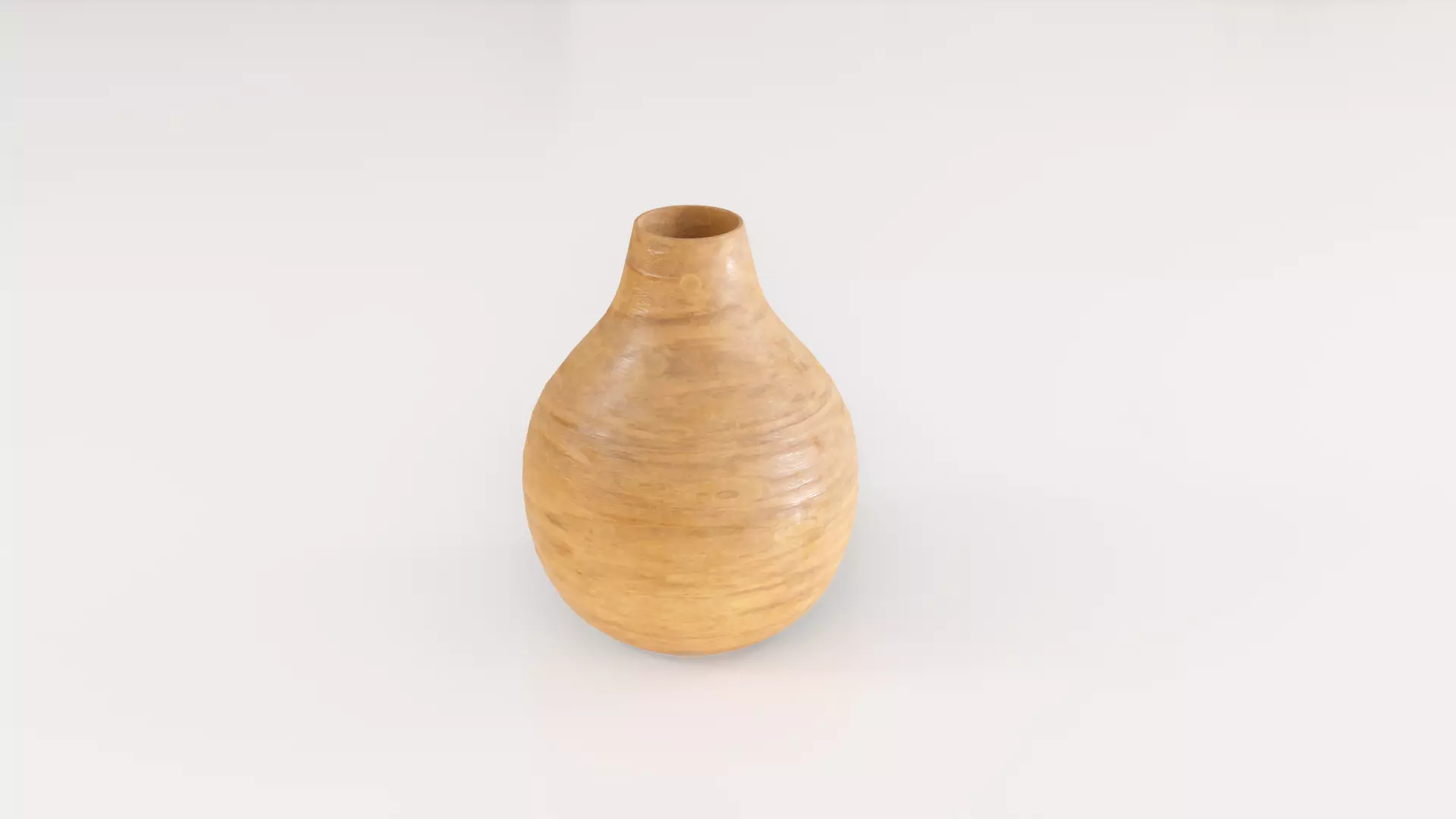 Decorative Wooden Vase Medium 3D model_0