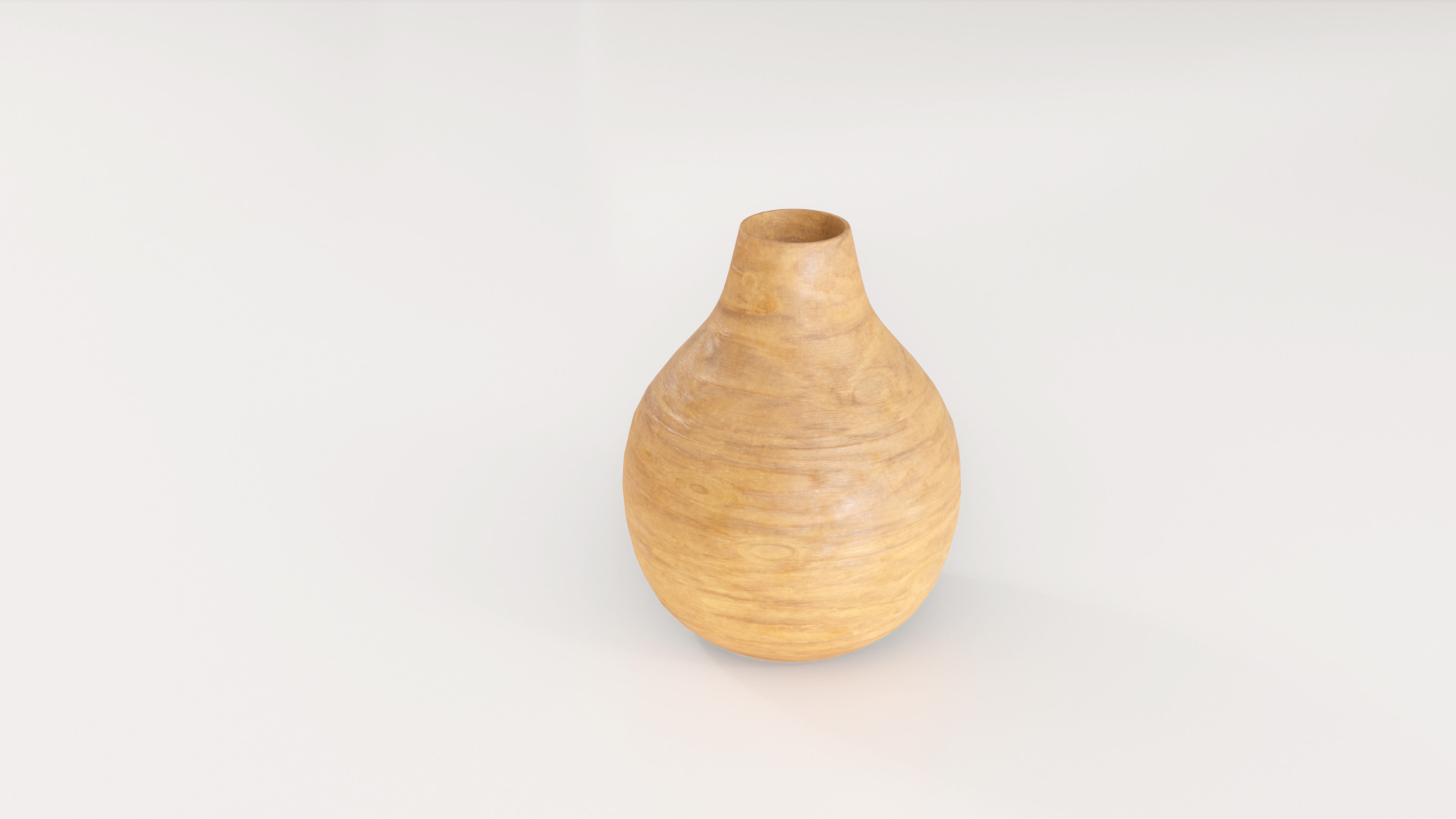 Decorative Wooden Vase Medium 3D model_7