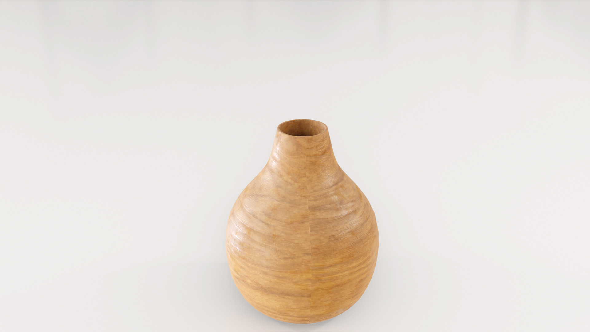 Decorative Wooden Vase Medium 3D model_4