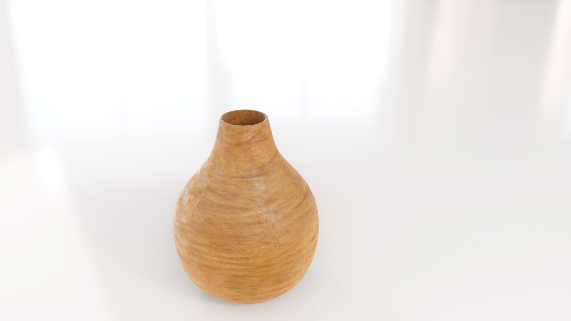 Decorative Wooden Vase Medium 3D model_3