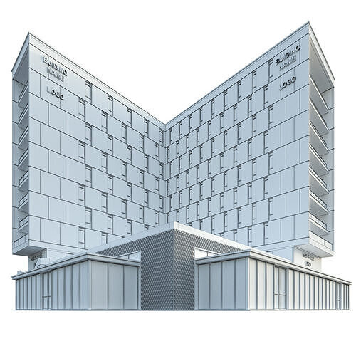 High-rise office building No 9 Low-poly 3D model 6