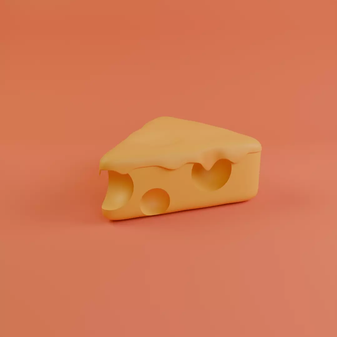 An Appetizing Piece of Cheese 3D model_0