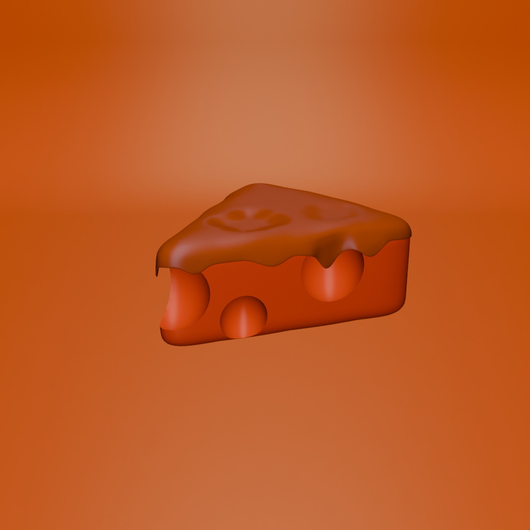 An Appetizing Piece of Cheese 3D model_6