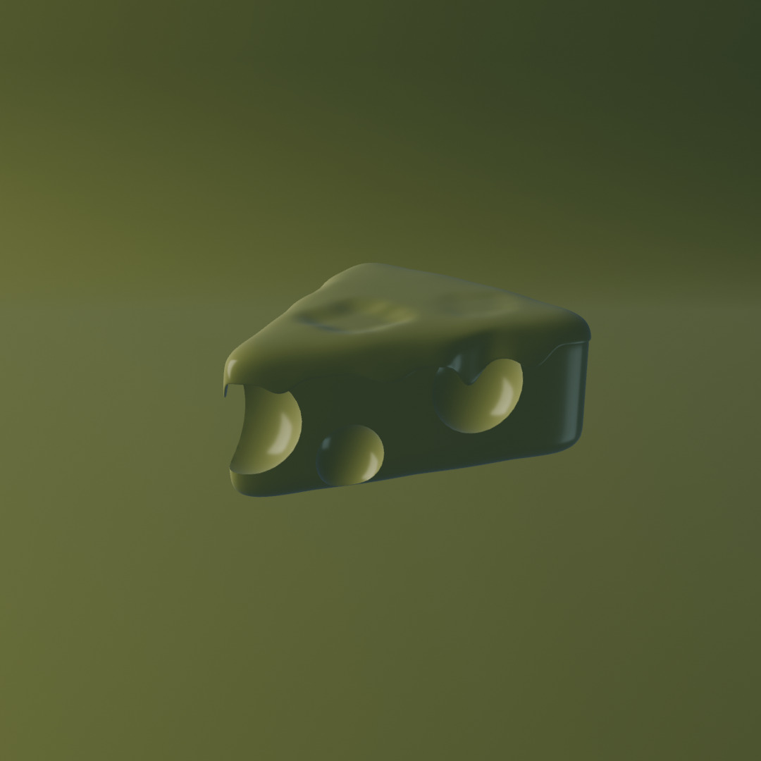 An Appetizing Piece of Cheese 3D model_5