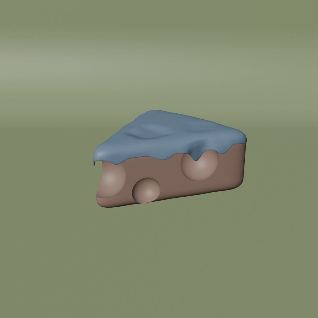 An Appetizing Piece of Cheese 3D model_7