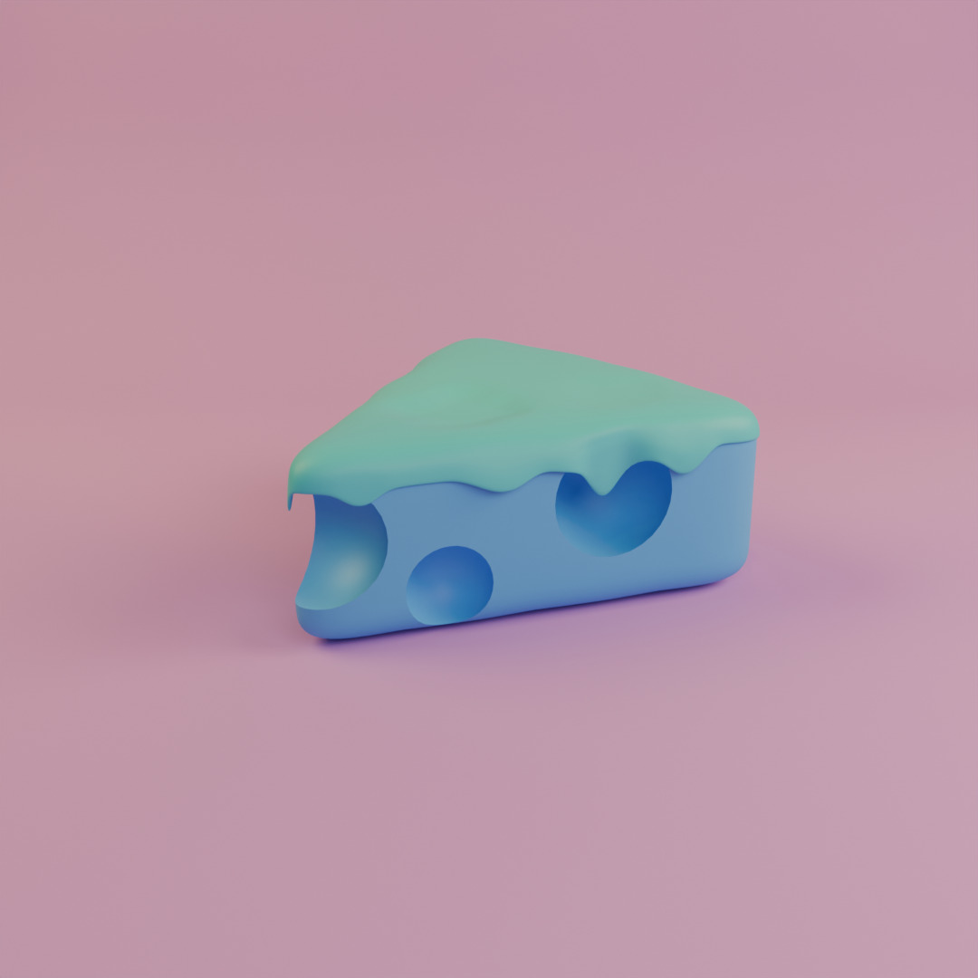 An Appetizing Piece of Cheese 3D model_1