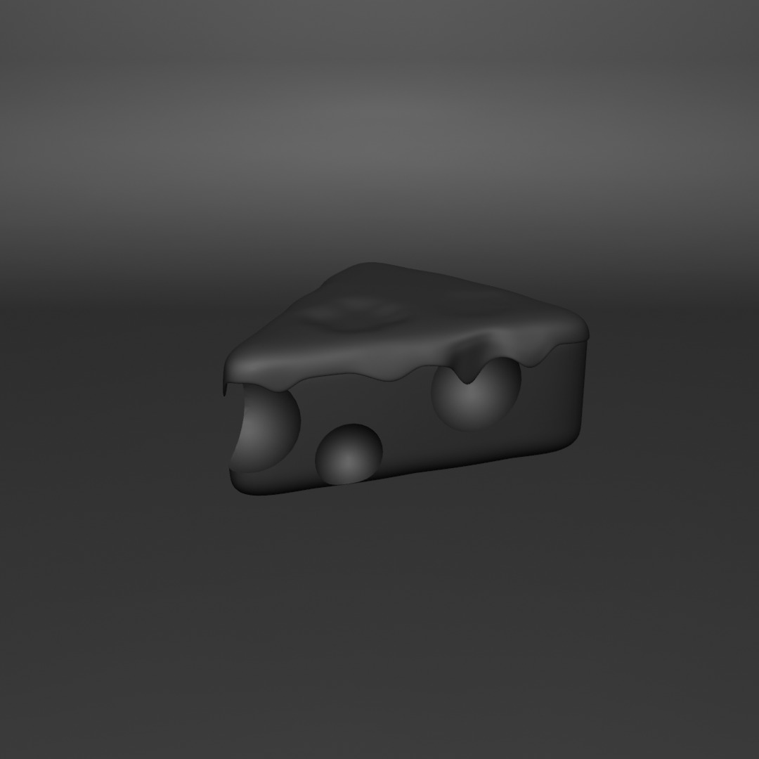 An Appetizing Piece of Cheese 3D model_3