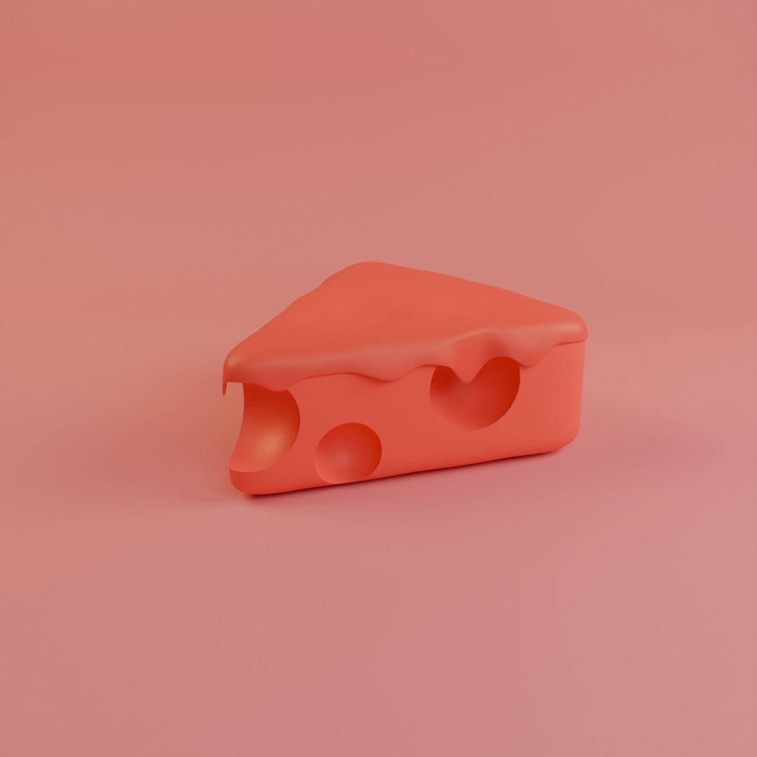 An Appetizing Piece of Cheese 3D model_2