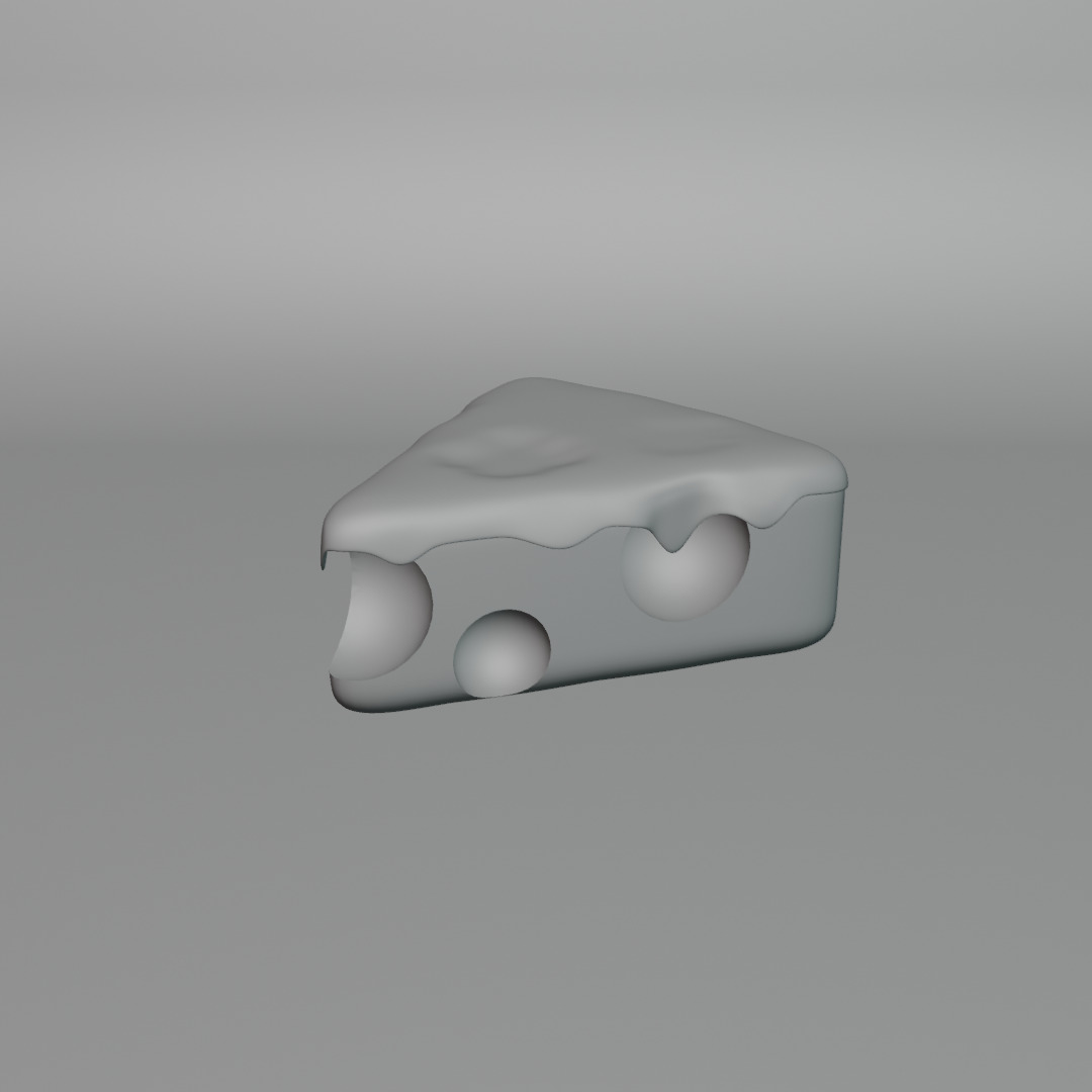 An Appetizing Piece of Cheese 3D model_4