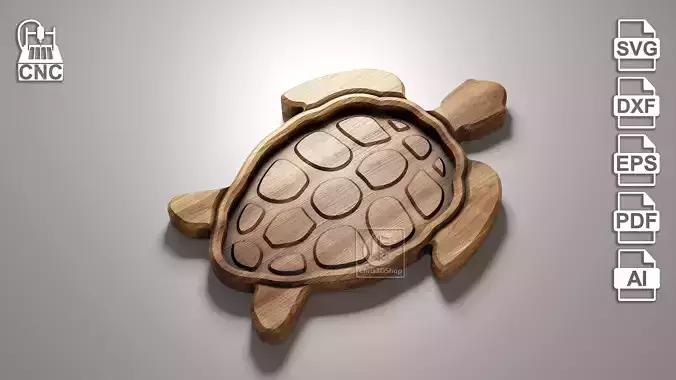 Turtle Tray Vector Version - Digital Files for CNC Router