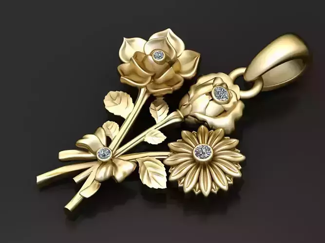 BOUQUET WEDDING PENDANT 3D PRINTABLE MODEL  3D print model
