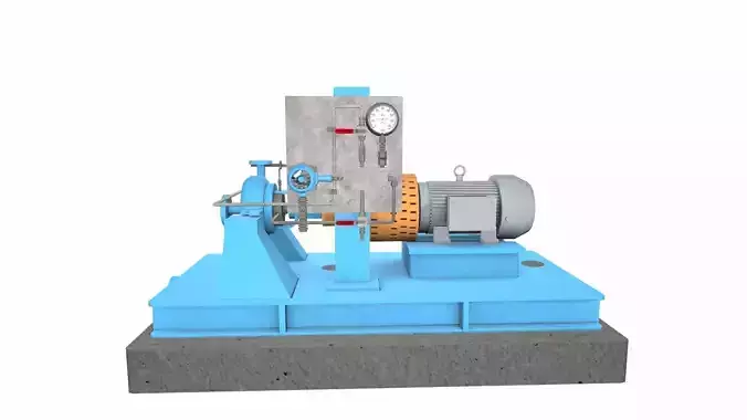 Water Centrifugal Pump PBR Low-poly 3D model