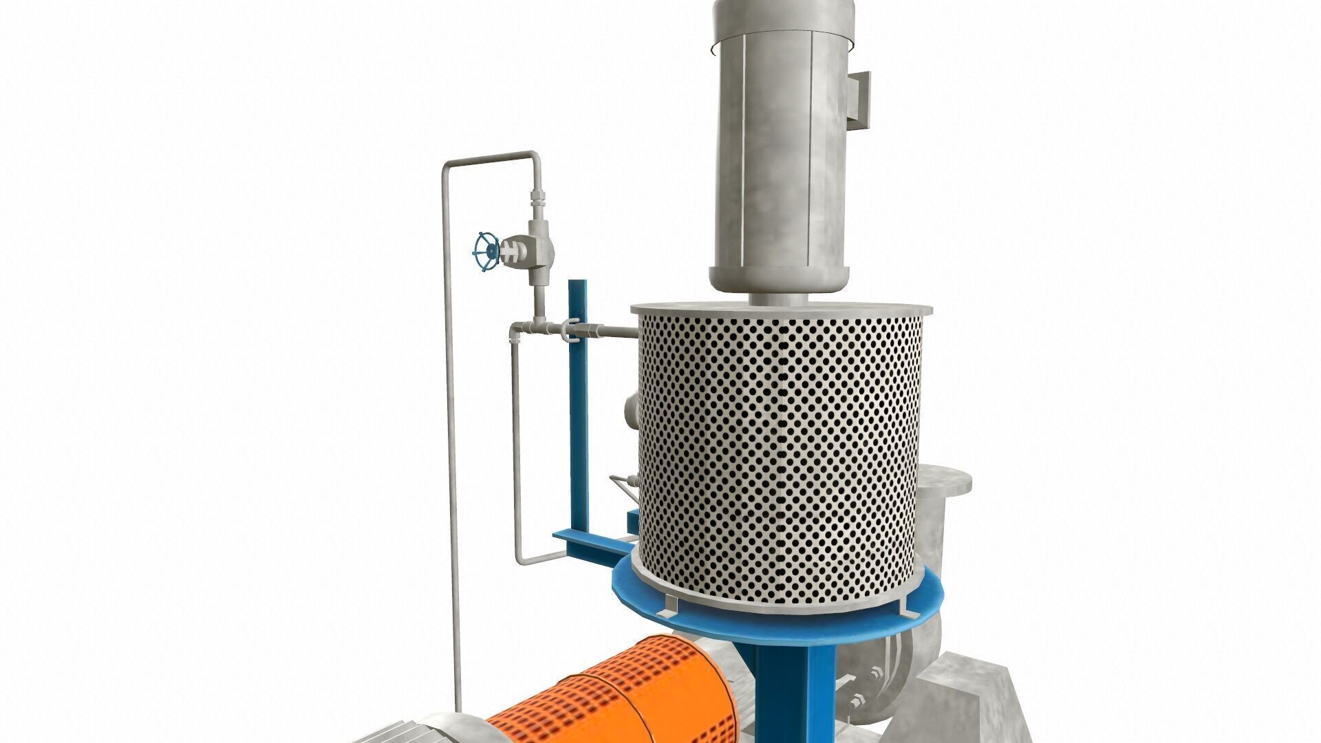 Water Centrifugal Pump PBR Low-poly 3D model_9