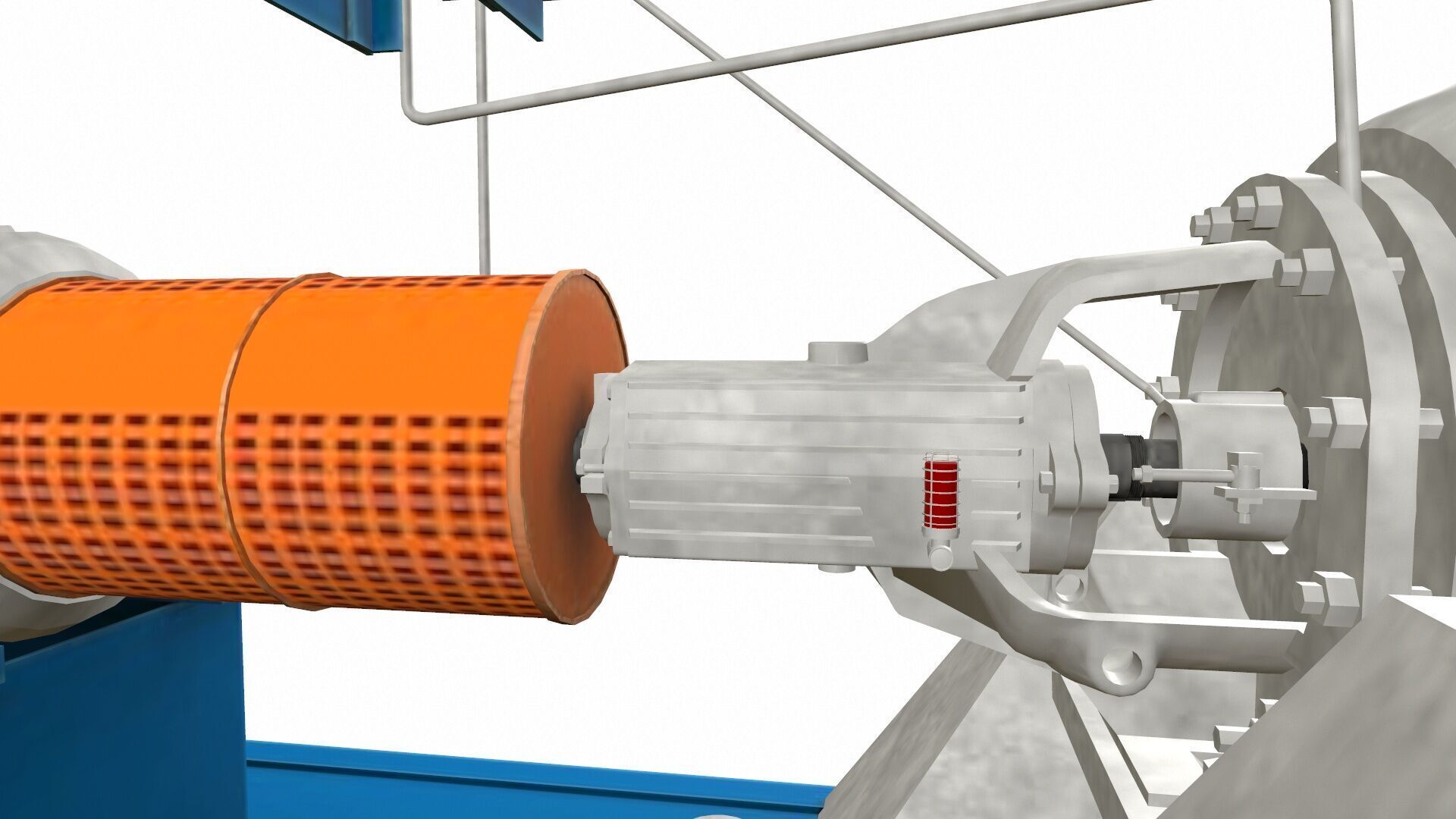 Water Centrifugal Pump PBR Low-poly 3D model_7