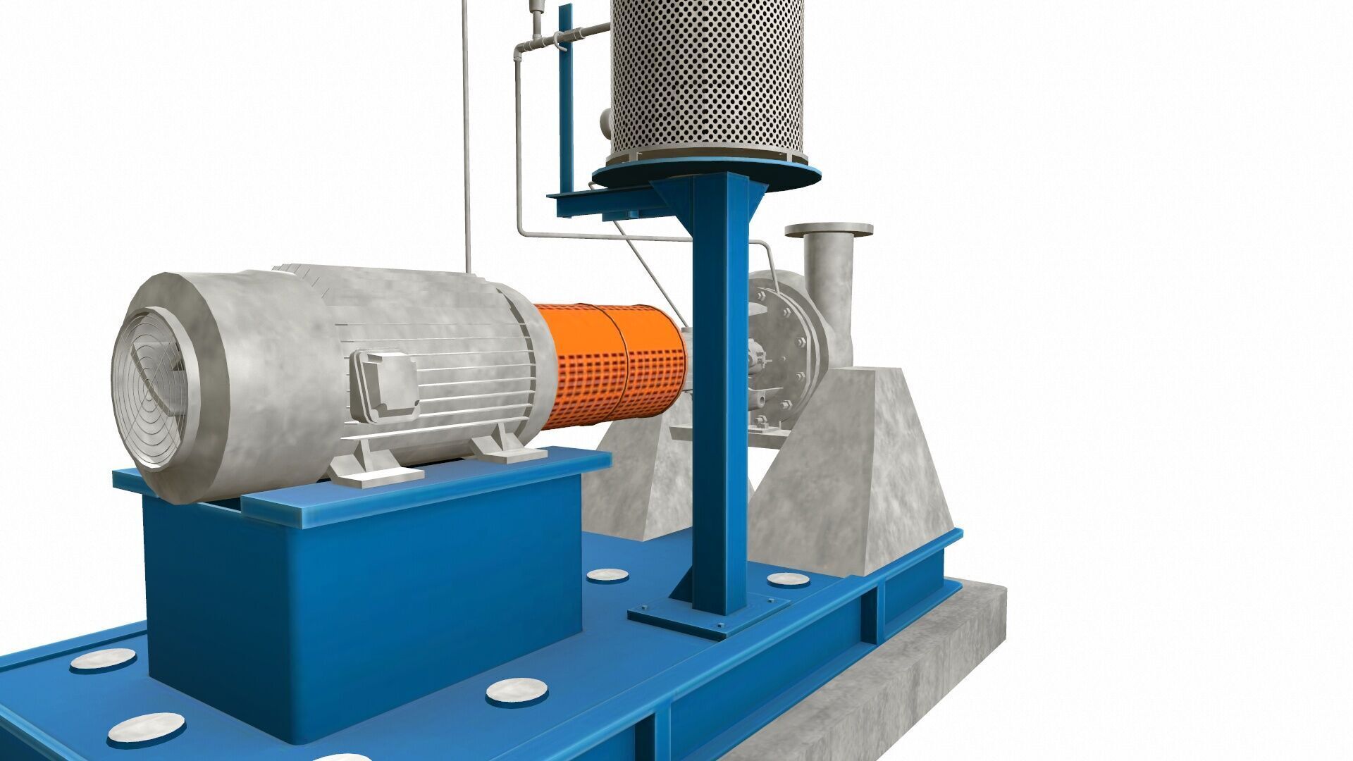 Water Centrifugal Pump PBR Low-poly 3D model_6