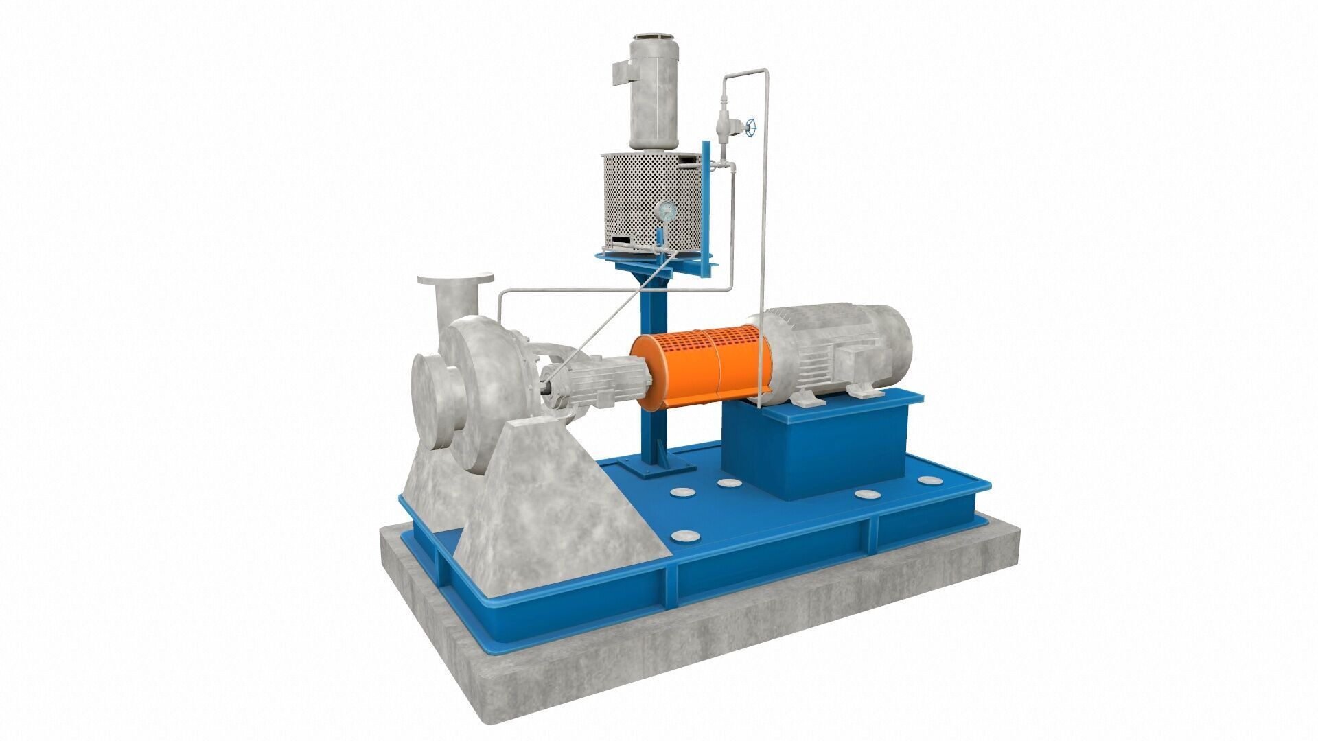 Water Centrifugal Pump PBR Low-poly 3D model_2