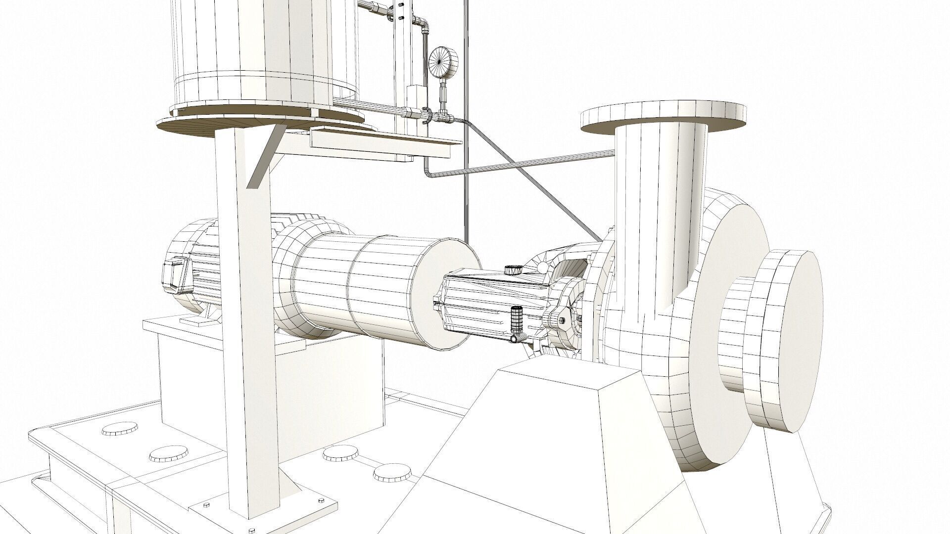 Water Centrifugal Pump PBR Low-poly 3D model_13