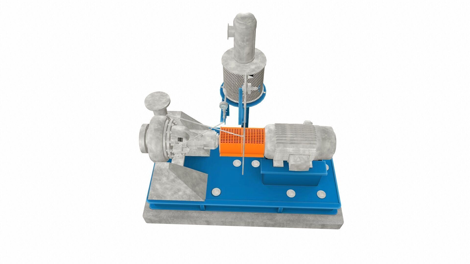 Water Centrifugal Pump PBR Low-poly 3D model_3