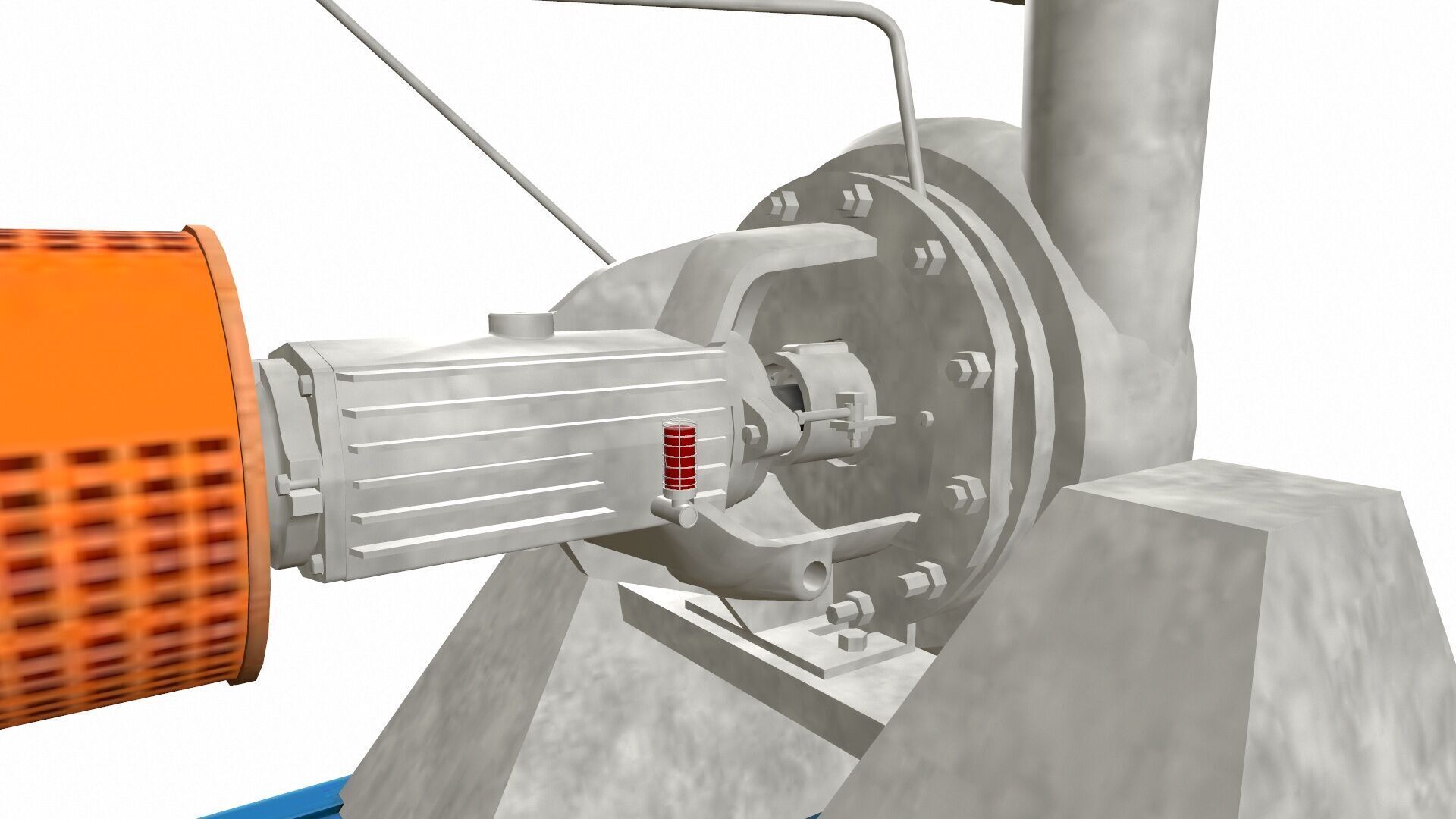 Water Centrifugal Pump PBR Low-poly 3D model_8