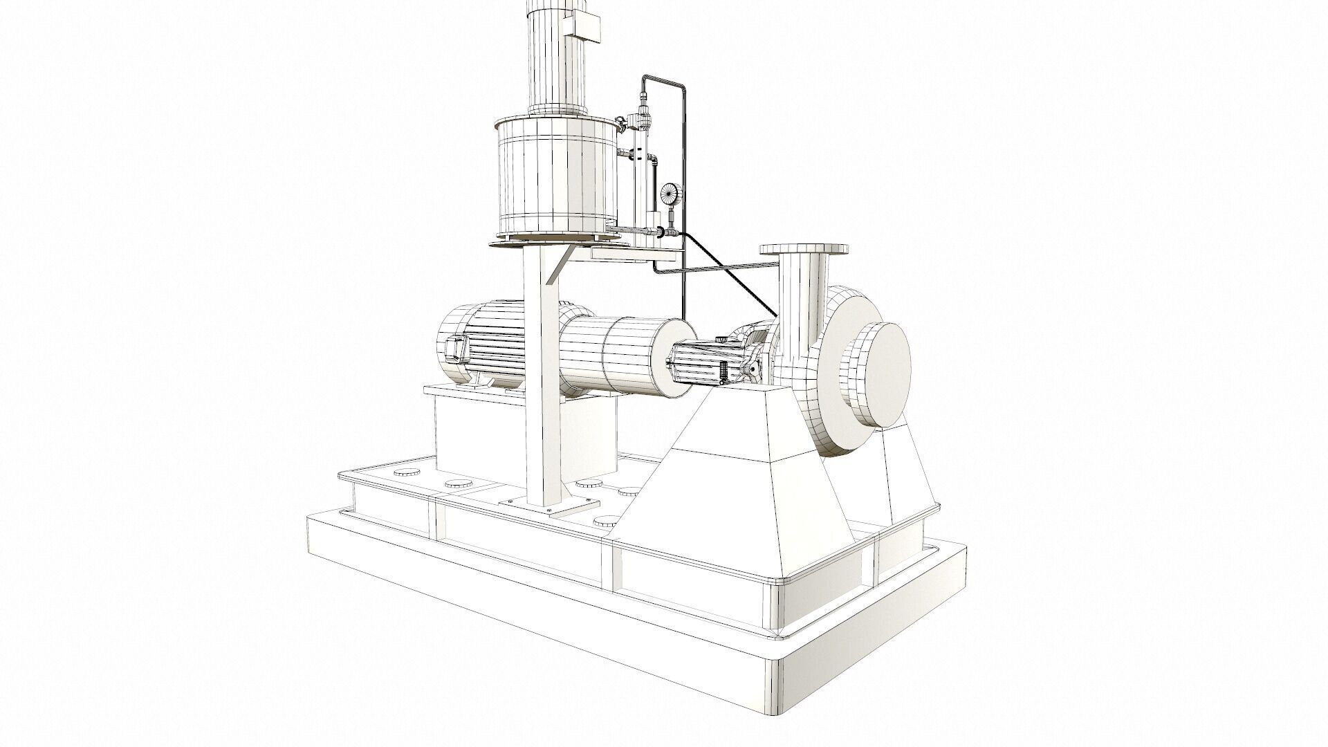 Water Centrifugal Pump PBR Low-poly 3D model_12
