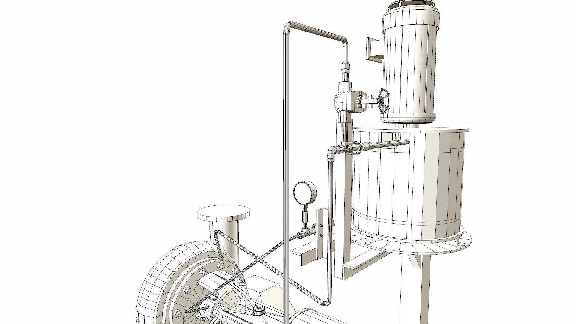 Water Centrifugal Pump PBR Low-poly 3D model_15