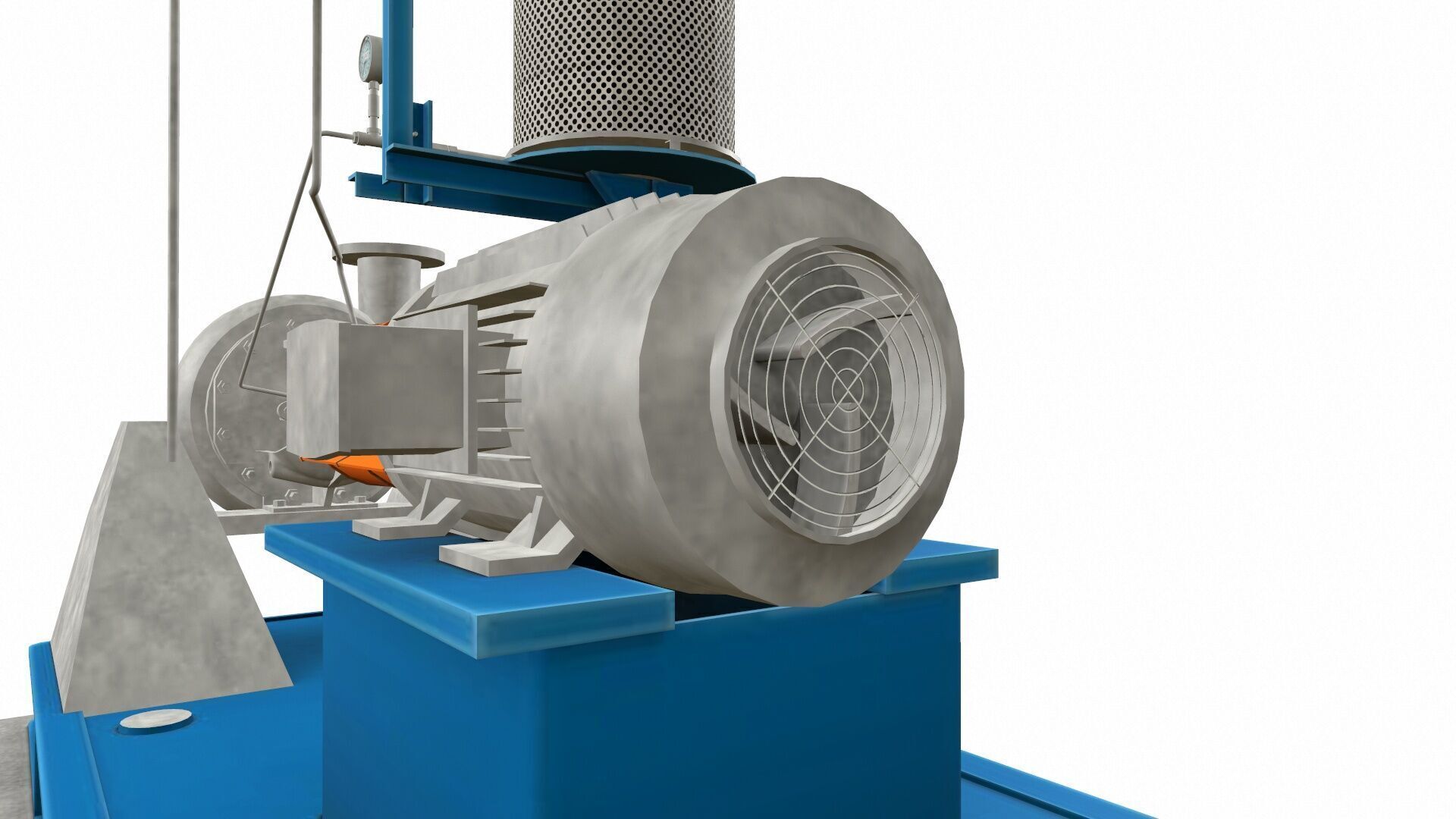 Water Centrifugal Pump PBR Low-poly 3D model_5