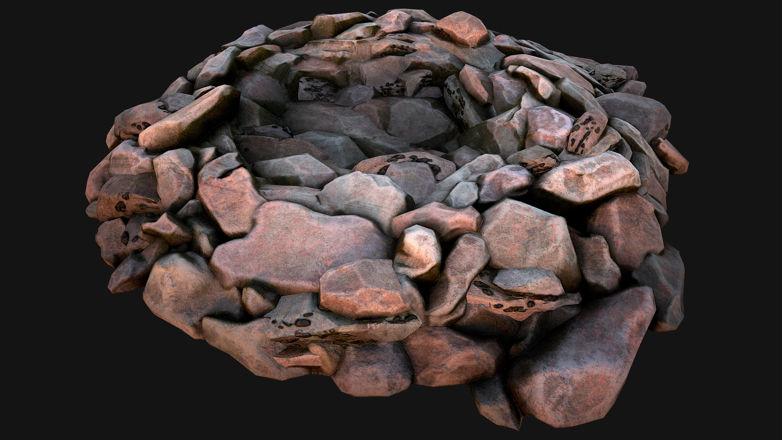 Medieval Coal Ore Mine Low-poly 3D model_15