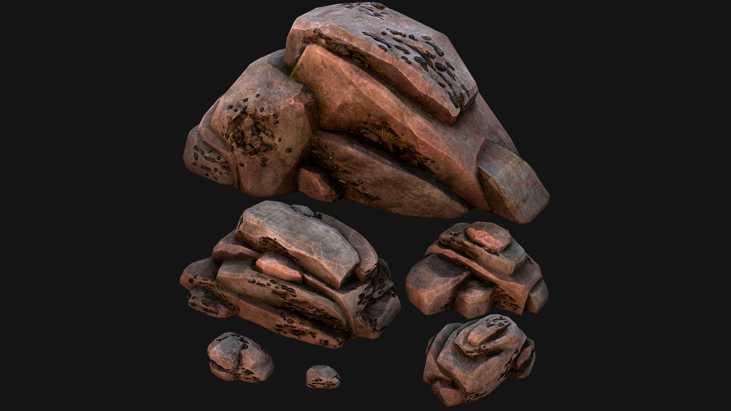 Medieval Coal Ore Mine Low-poly 3D model_25