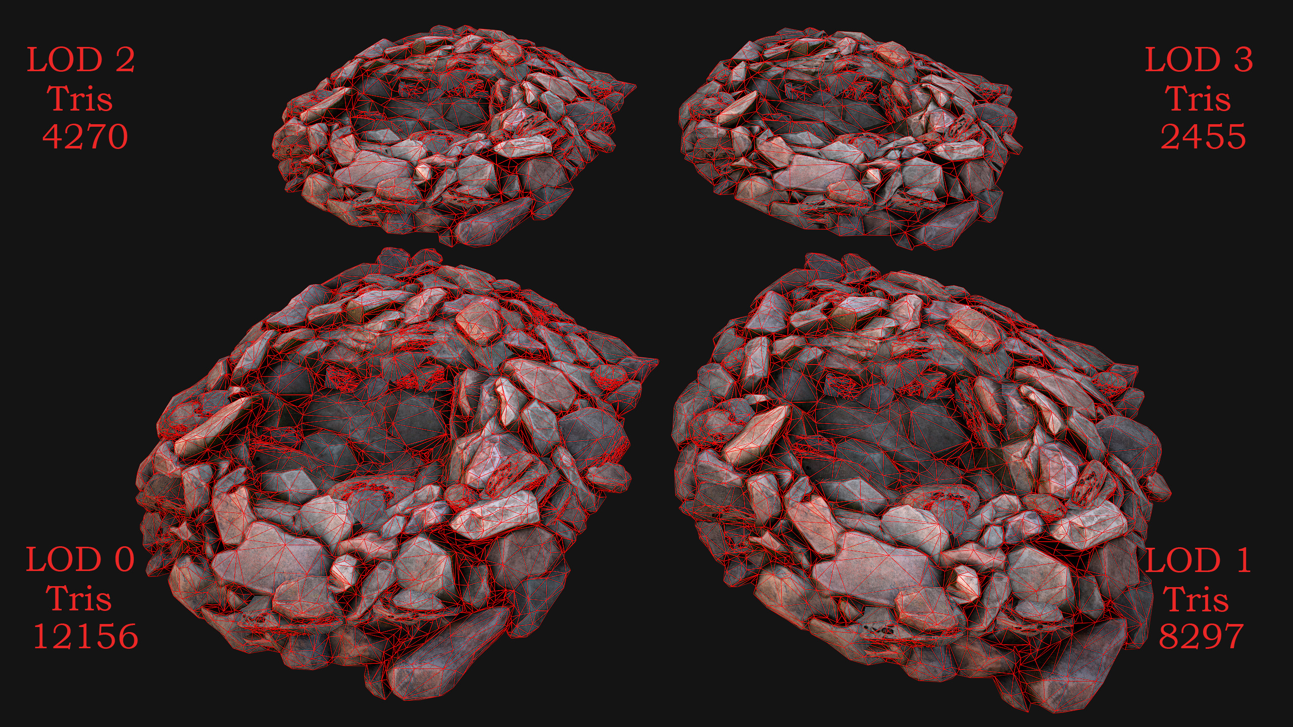 Medieval Coal Ore Mine Low-poly 3D model_16