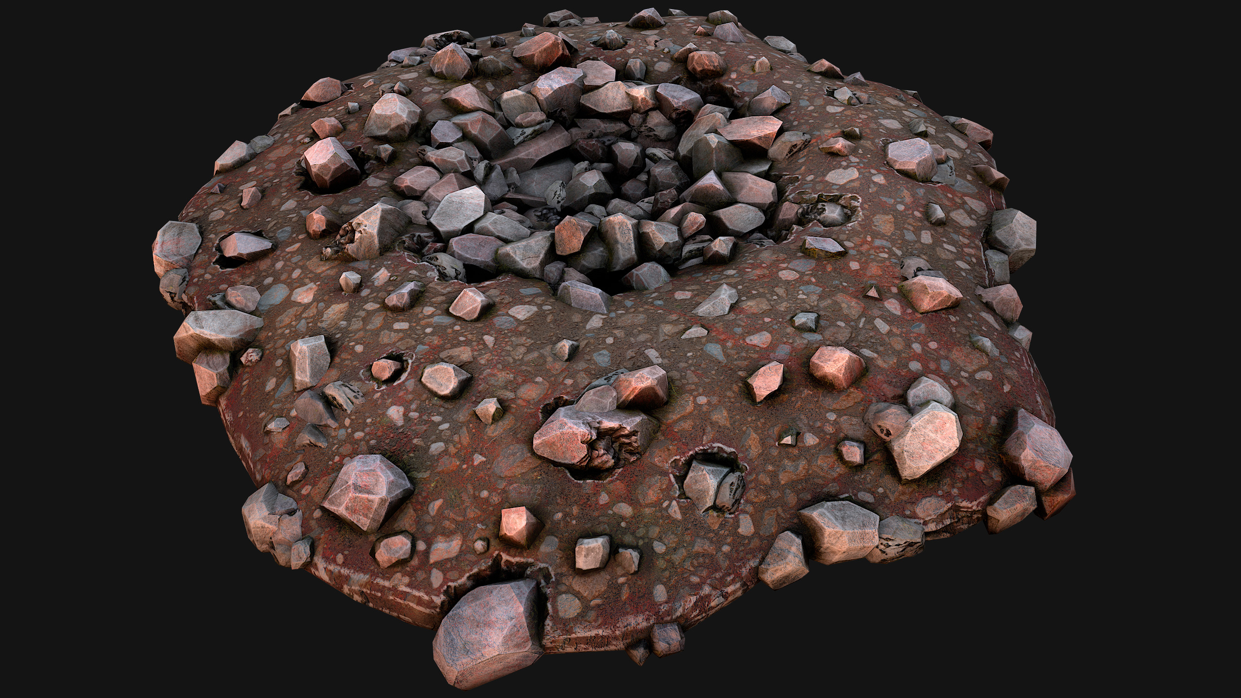 Medieval Coal Ore Mine Low-poly 3D model_6