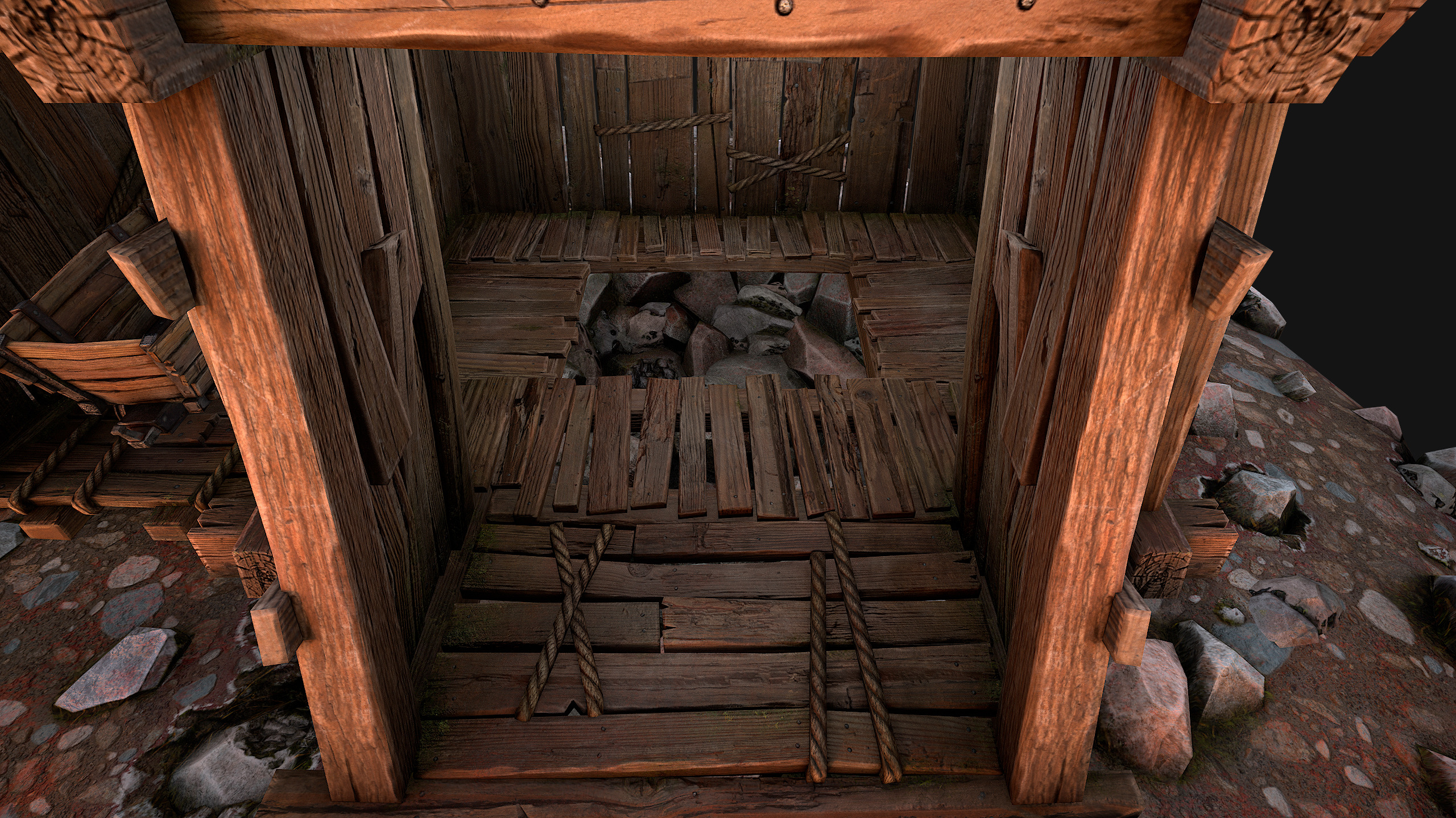 Medieval Coal Ore Mine Low-poly 3D model_42