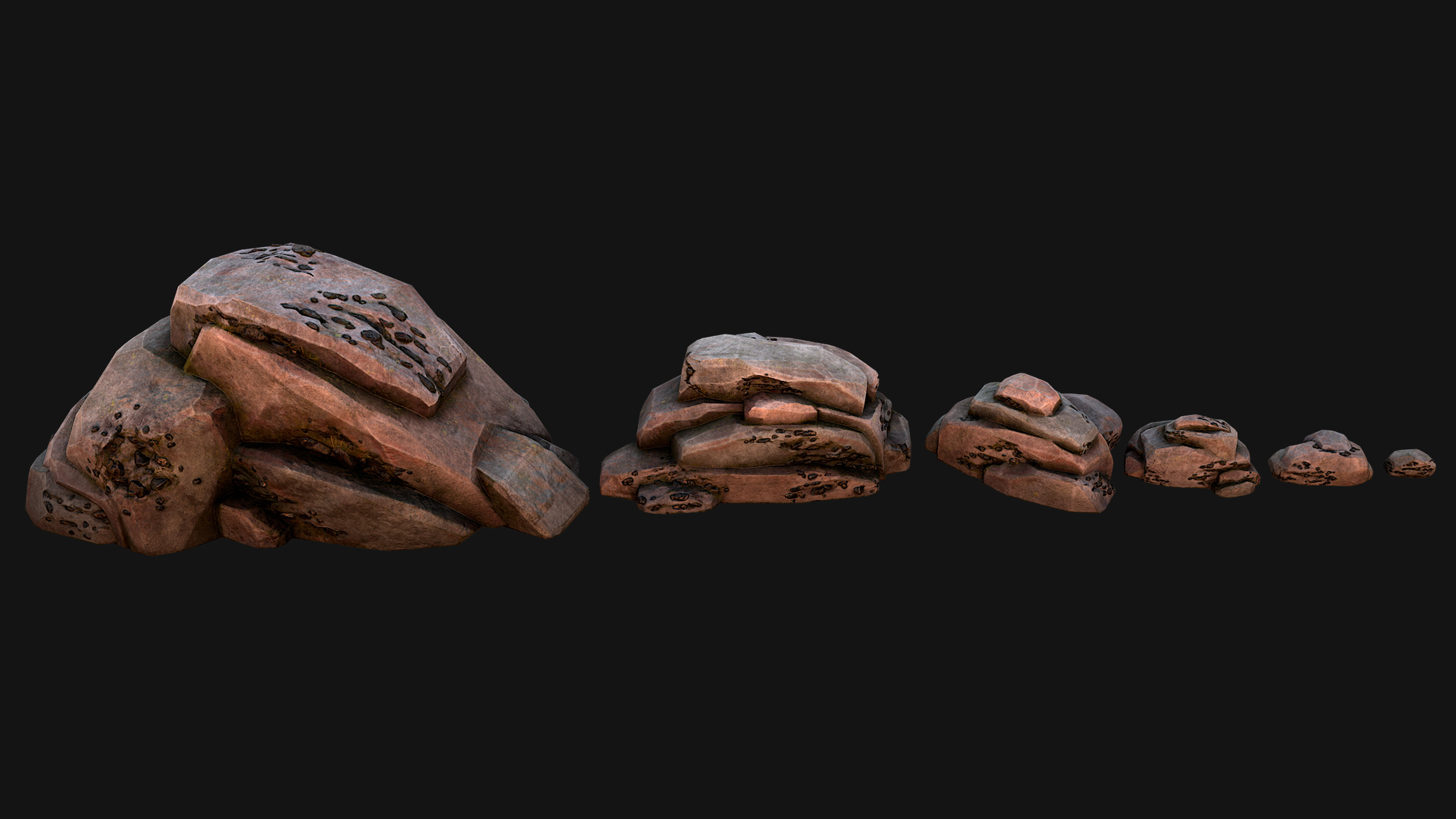 Medieval Coal Ore Mine Low-poly 3D model_14