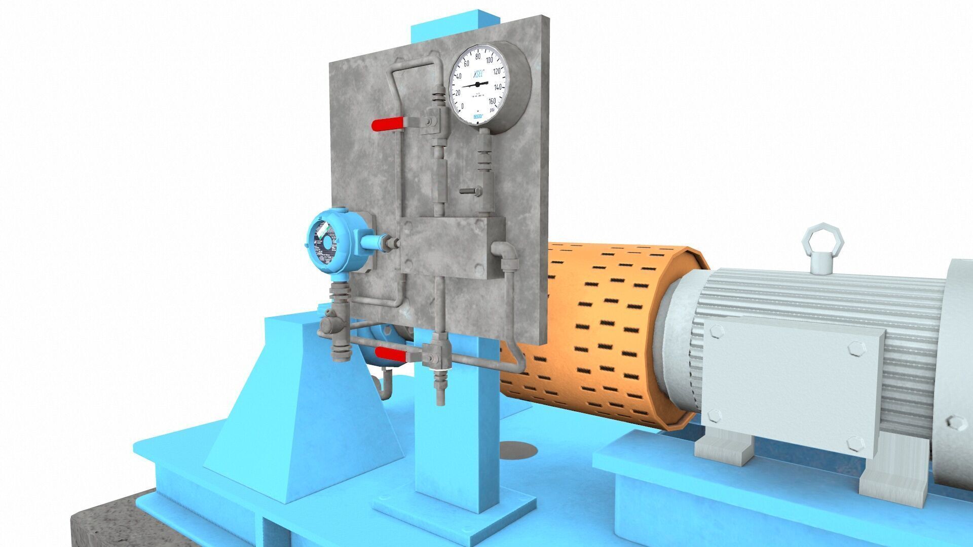 Water Centrifugal Pump PBR Low-poly 3D model_8