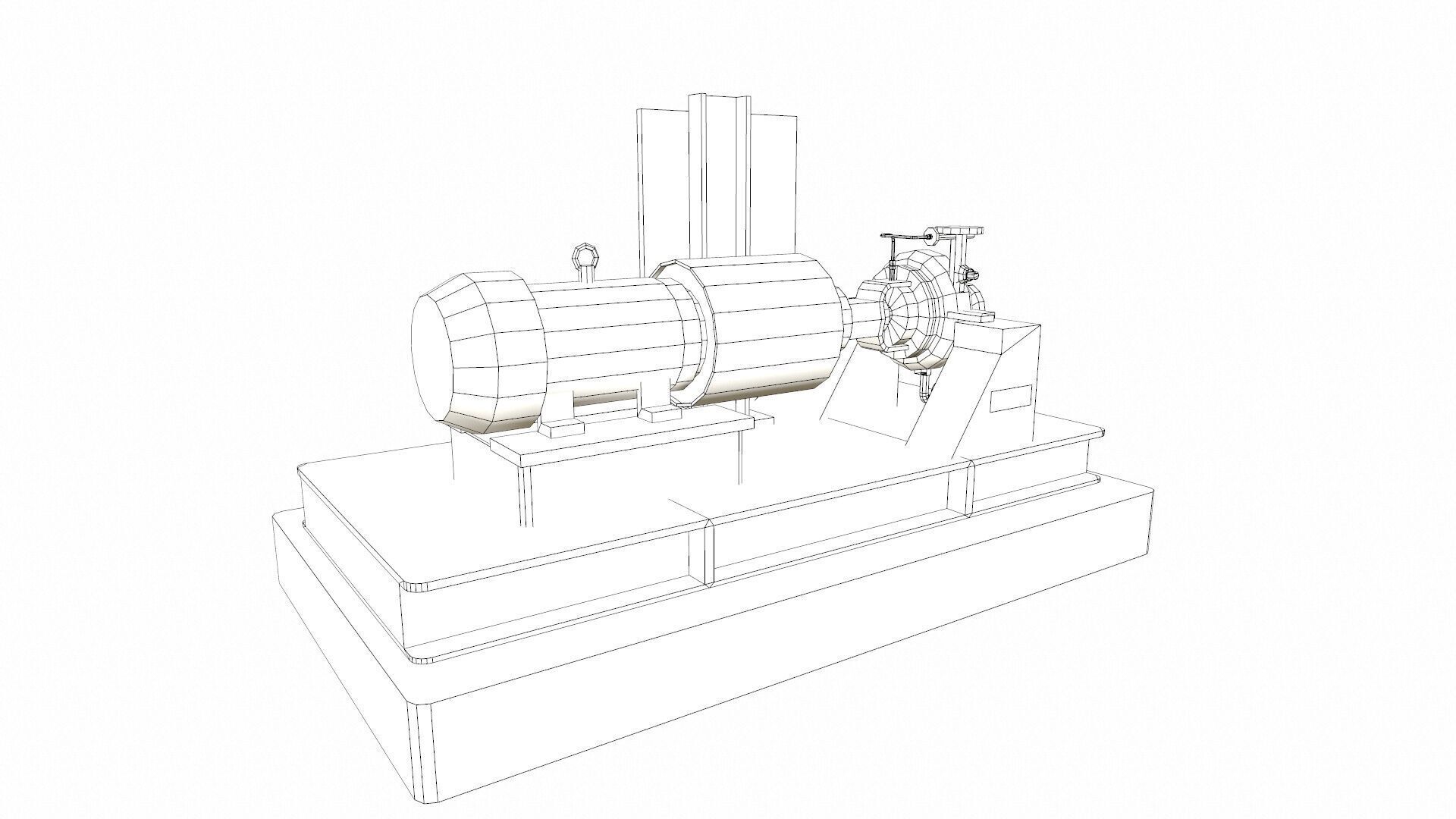 Water Centrifugal Pump PBR Low-poly 3D model_13