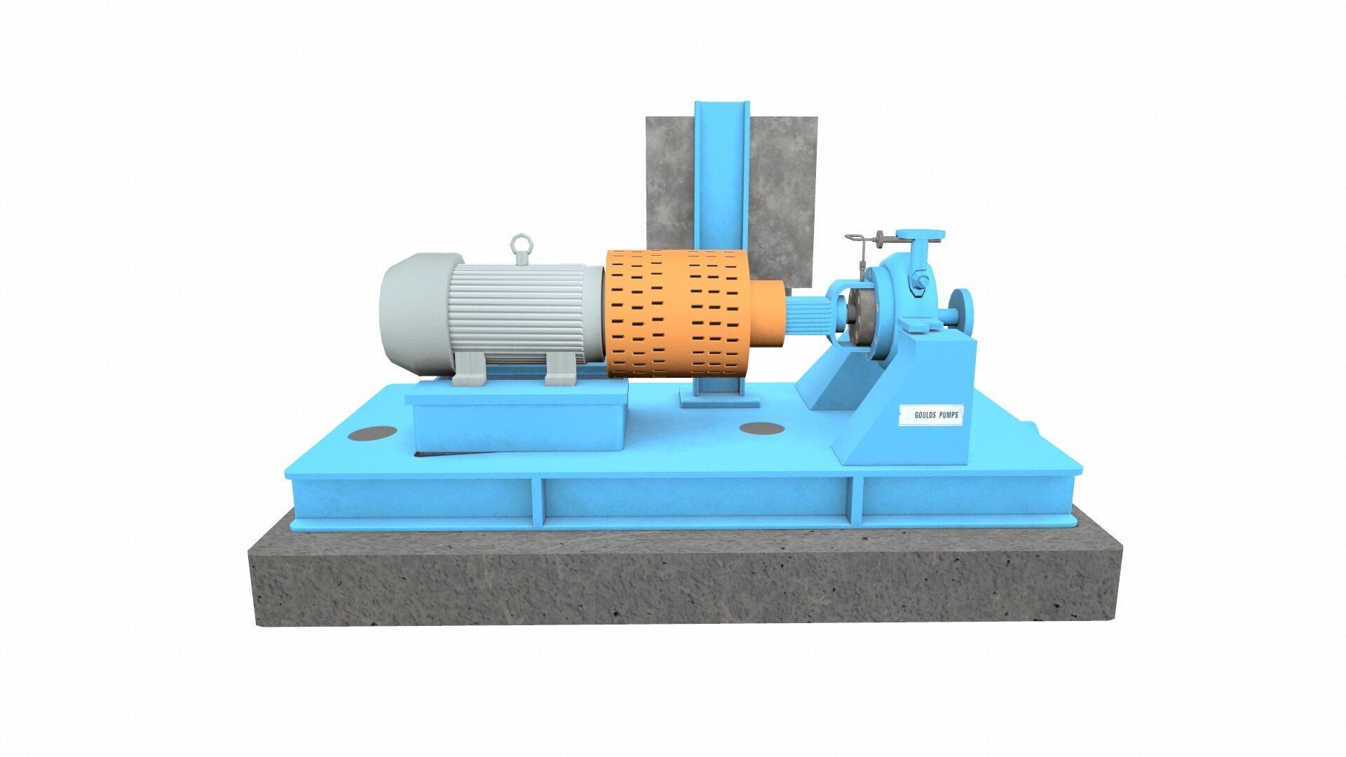 Water Centrifugal Pump PBR Low-poly 3D model_5