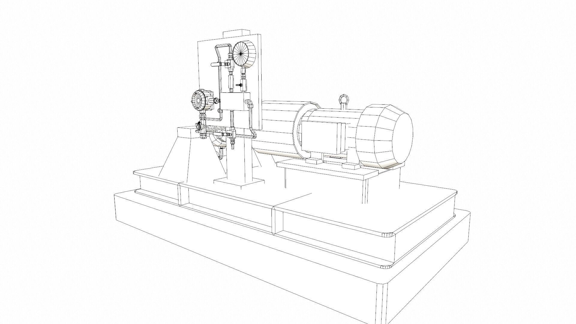 Water Centrifugal Pump PBR Low-poly 3D model_12