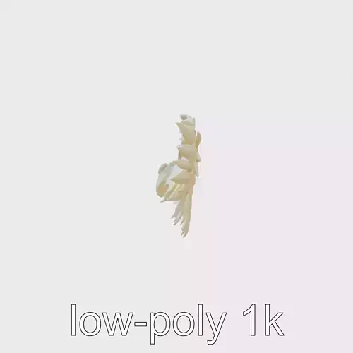 Shimmering Angelic Wings with Golden Highlights Low-poly 3D model