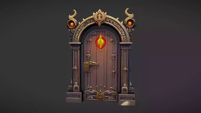 ornate fantasy wooden door