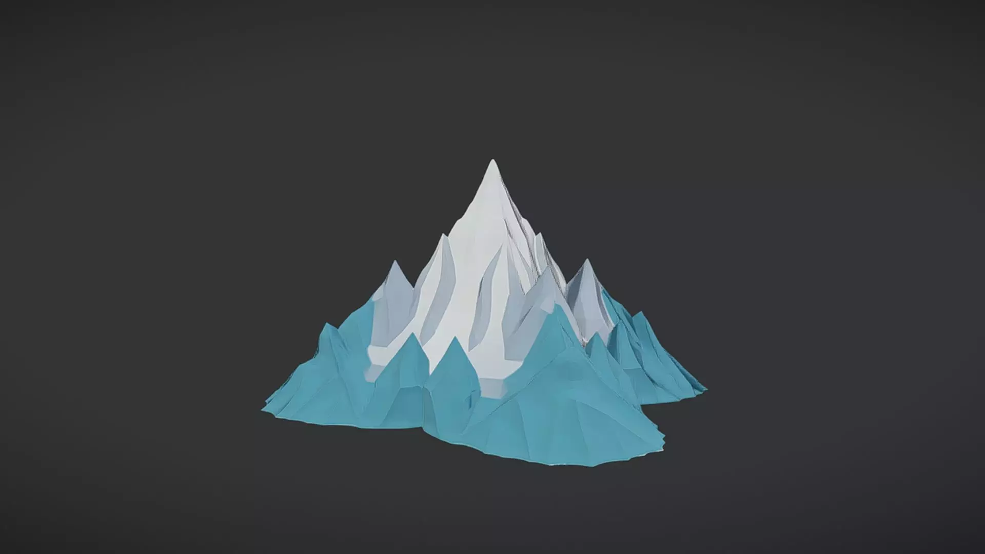 Low-poly mountain landscape 3D model_0