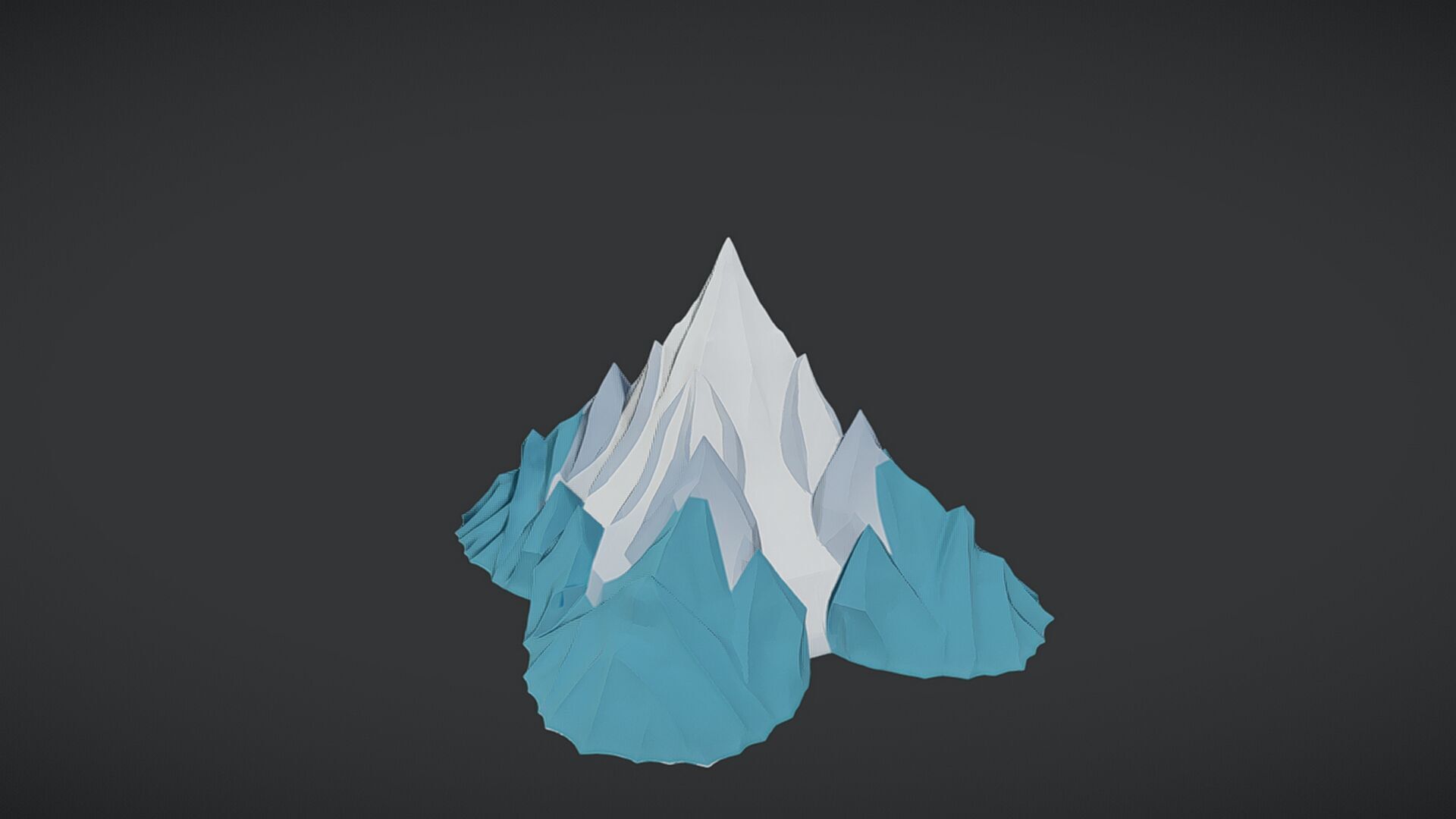 Low-poly mountain landscape 3D model_1