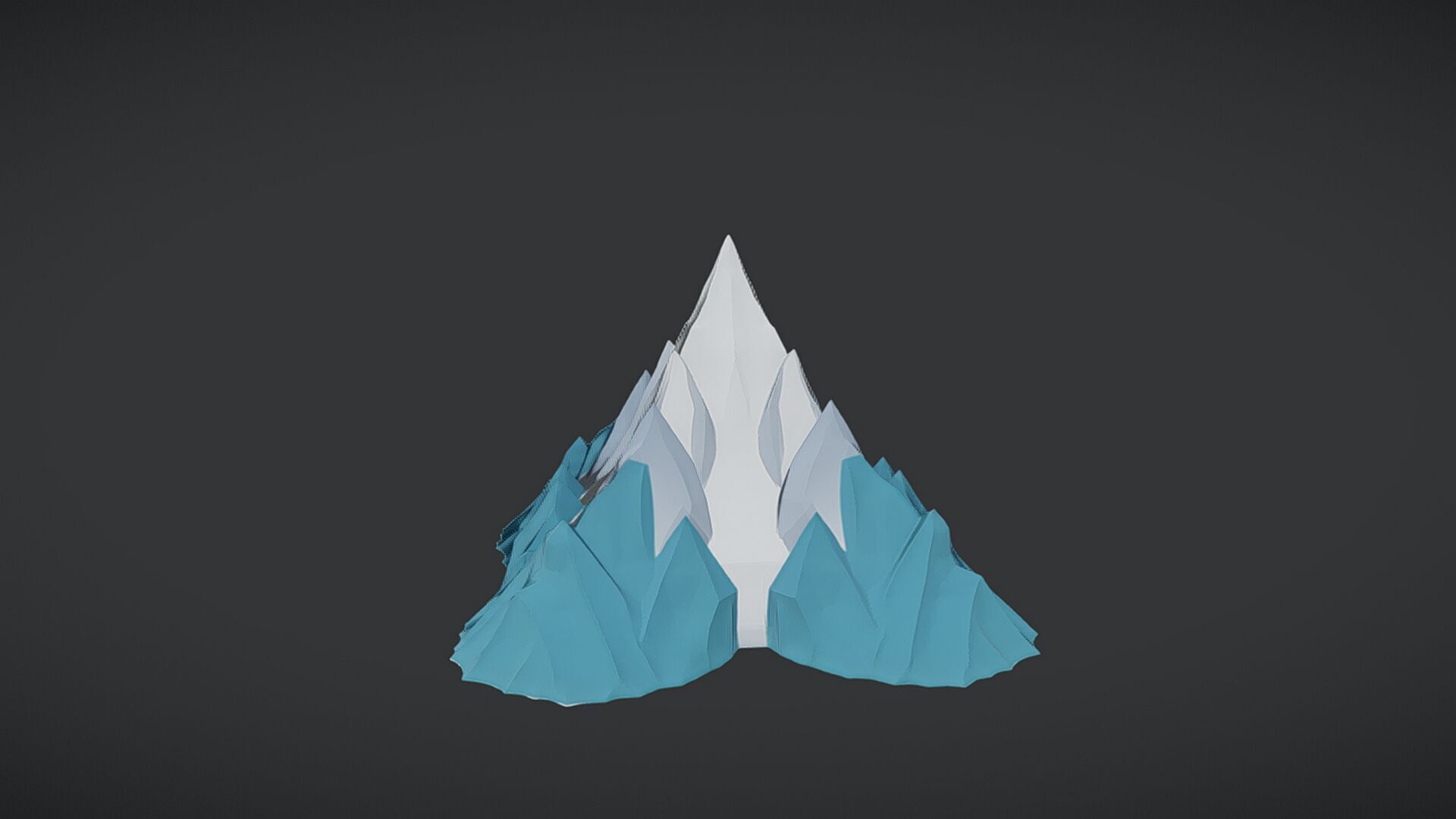 Low-poly mountain landscape 3D model_2