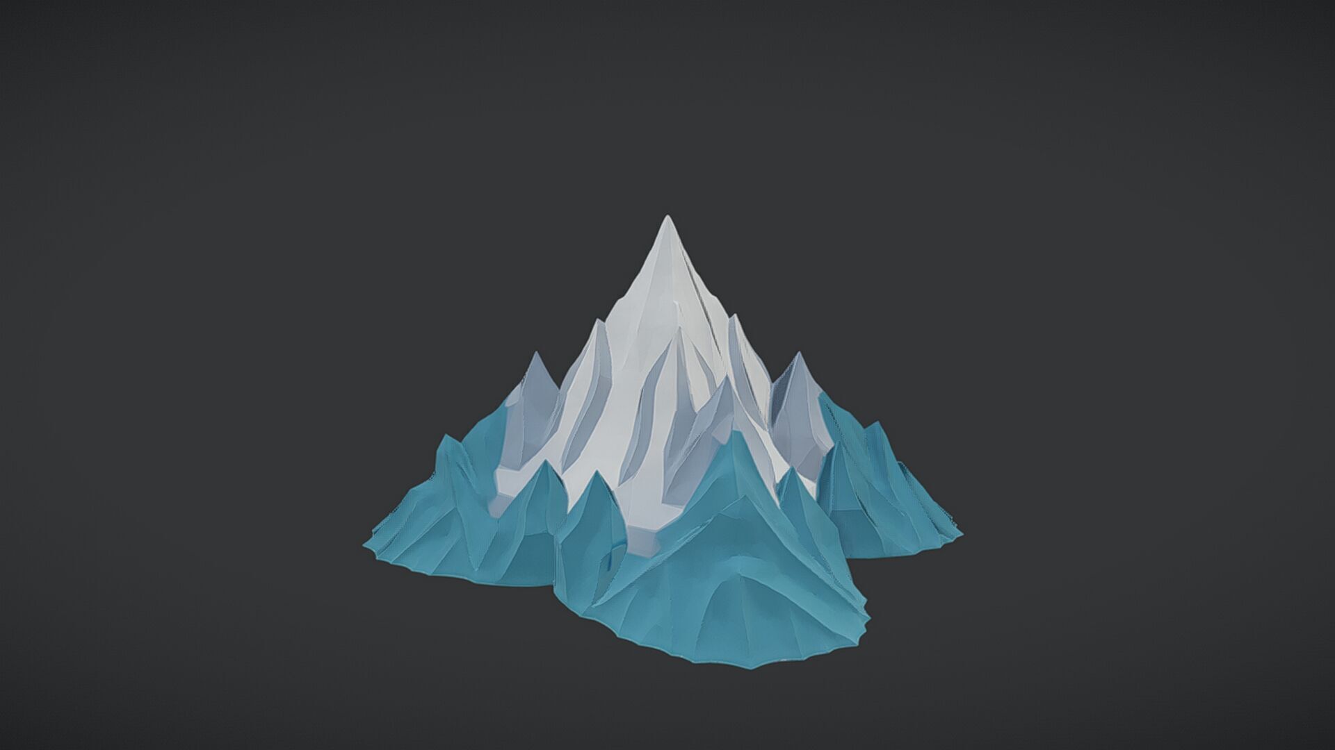 Low-poly mountain landscape 3D model_4