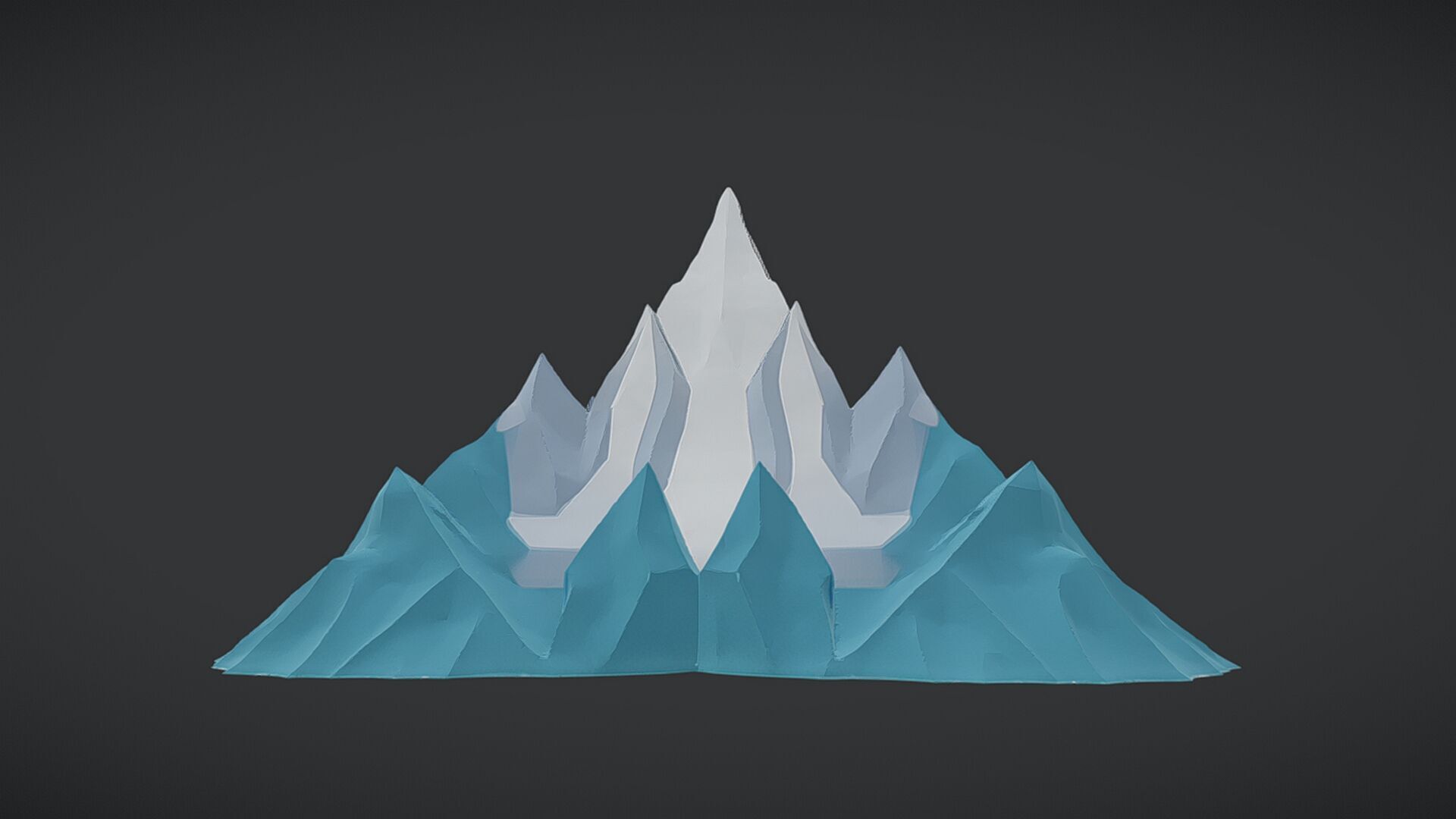 Low-poly mountain landscape 3D model_5