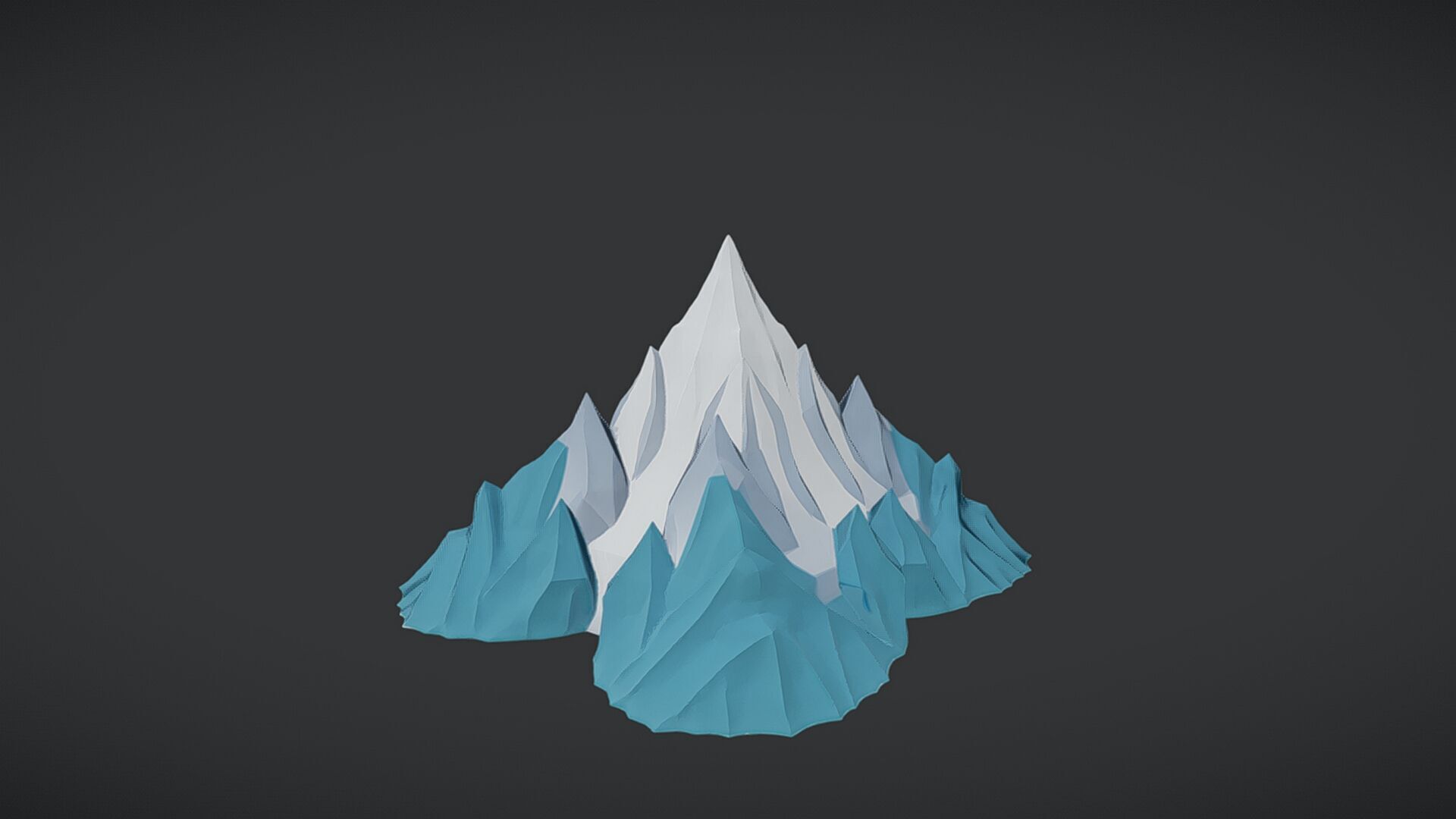 Low-poly mountain landscape 3D model_3
