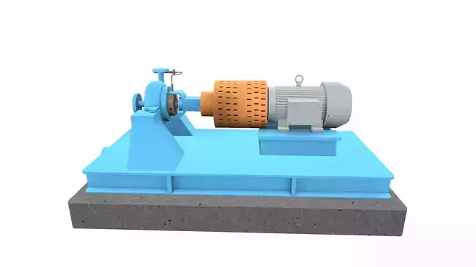 Water Centrifugal Pump PBR Low-poly 3D model
